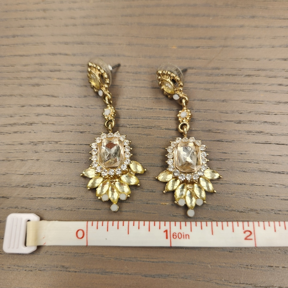 Gold and faux gem earrings